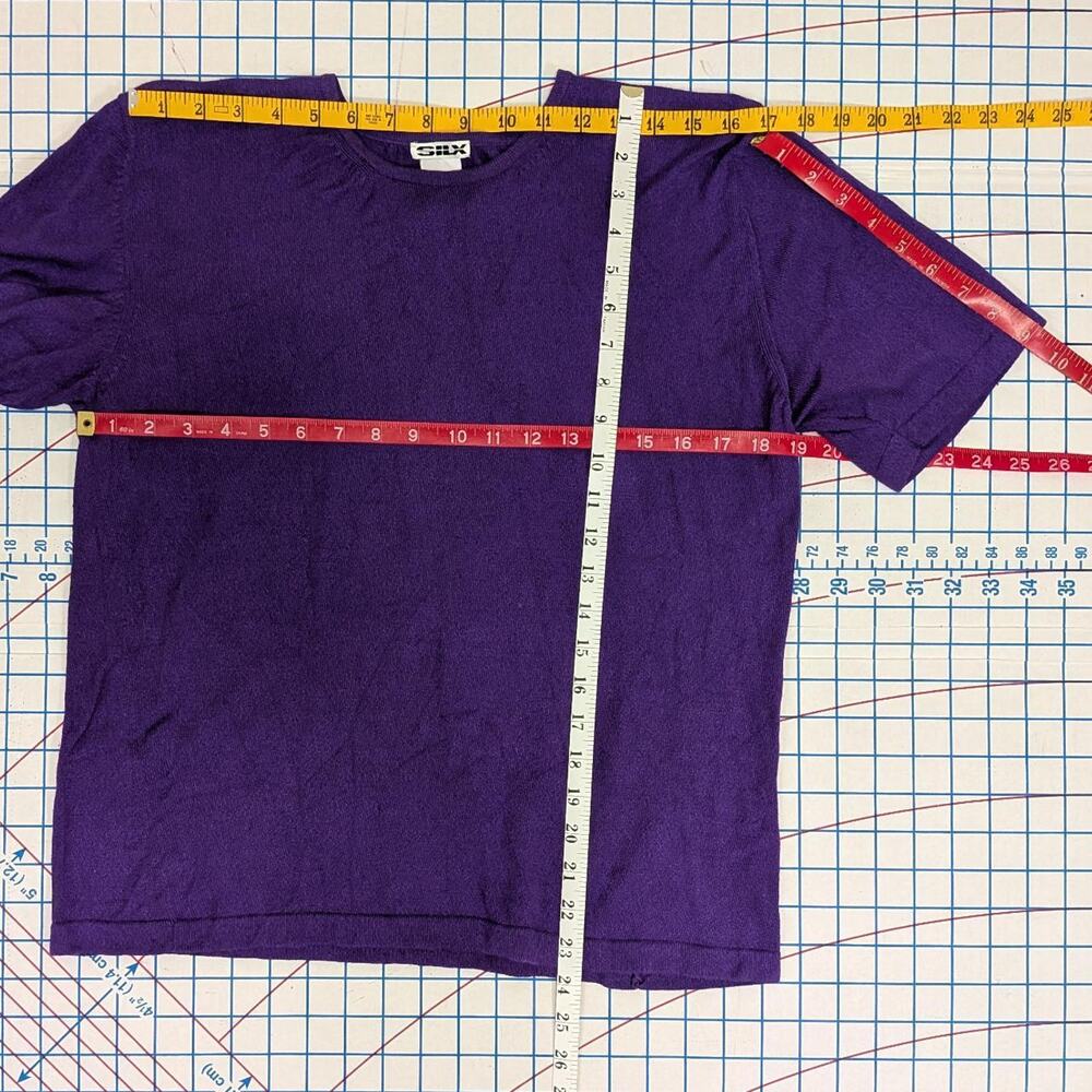 Silx purple silk‑cotton short‑sleeve tee, size L - Picture 5 of 5
